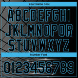 Custom Black Sky Blue 3D Pattern Design Billiards Performance Polo Shirt