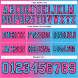 Custom Sky Blue Pink-Black Authentic Gradient Fashion Football Jersey