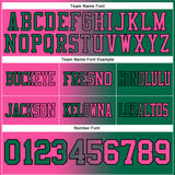 Custom Kelly Green Pink-Black Authentic Gradient Fashion Football Jersey