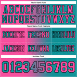 Custom Teal Pink-Black Authentic Gradient Fashion Football Jersey