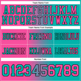 Custom Aqua Pink-Black Authentic Gradient Fashion Football Jersey