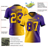 Custom Purple Yellow-Black Authentic Gradient Fashion Football Jersey