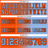 Custom Light Blue Orange-Black Authentic Gradient Fashion Football Jersey