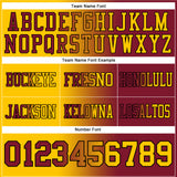 Custom Crimson Yellow-Black Authentic Gradient Fashion Football Jersey