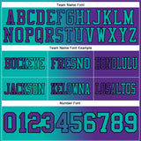 Custom Purple Aqua-Black Authentic Gradient Fashion Football Jersey