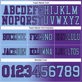 Custom Purple Light Blue-Black Authentic Gradient Fashion Football Jersey