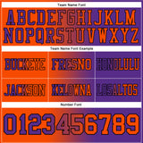 Custom Purple Orange-Black Authentic Gradient Fashion Football Jersey