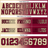 Custom Maroon Cream-Black Authentic Gradient Fashion Football Jersey