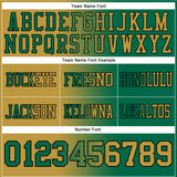 Custom Kelly Green Old Gold-Black Authentic Gradient Fashion Football Jersey