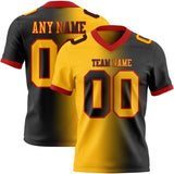 Custom Black Gold-Red Authentic Gradient Fashion Football Jersey