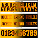Custom Black Gold-Orange Authentic Gradient Fashion Football Jersey