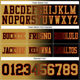 Custom Black Old Gold-Red Authentic Gradient Fashion Football Jersey
