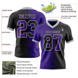 Custom Black Purple-Gray Authentic Gradient Fashion Football Jersey