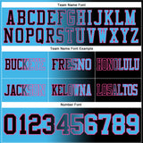 Custom Black Sky Blue-Pink Authentic Gradient Fashion Football Jersey