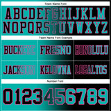 Custom Black Aqua-Pink Authentic Gradient Fashion Football Jersey