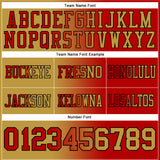 Custom Red Old Gold-Black Authentic Gradient Fashion Football Jersey