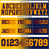 Custom Navy Gold-Red Authentic Gradient Fashion Football Jersey