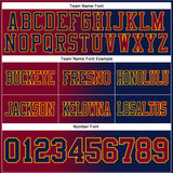 Custom Navy Maroon-Gold Authentic Gradient Fashion Football Jersey