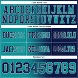 Custom Navy Teal-Gray Authentic Gradient Fashion Football Jersey