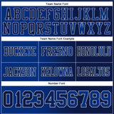 Custom Navy Royal-Gray Authentic Gradient Fashion Football Jersey