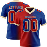 Custom Royal Red-Cream Authentic Gradient Fashion Football Jersey