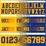 Custom Royal Yellow-Orange Authentic Gradient Fashion Football Jersey