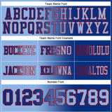 Custom Royal Light Blue-Red Authentic Gradient Fashion Football Jersey