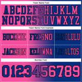 Custom Royal Pink-Black Authentic Gradient Fashion Football Jersey