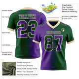 Custom Green Purple-Cream Authentic Gradient Fashion Football Jersey