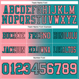 Custom Teal Medium Pink-Black Authentic Gradient Fashion Football Jersey