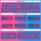 Custom Powder Blue Pink-Black Authentic Gradient Fashion Football Jersey