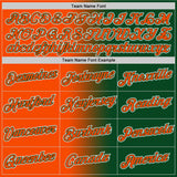 Custom Green Orange-White Gradient Fashion Performance T-Shirt