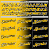 Custom Black Yellow-White Gradient Fashion Performance T-Shirt