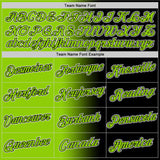 Custom Black Neon Green-White Gradient Fashion Performance T-Shirt