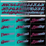 Custom Black Aqua-Pink Gradient Fashion Performance T-Shirt