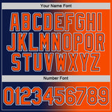 Custom Navy Orange-White Gradient Fashion Performance T-Shirt