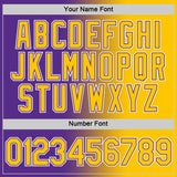 Custom Purple Yellow-White Gradient Fashion Performance T-Shirt