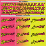 Custom Neon Yellow Neon Pink-Black Gradient Fashion Performance T-Shirt