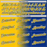 Custom Royal Yellow-White Gradient Fashion Performance T-Shirt