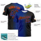 Custom Black Royal-Orange Gradient Fashion Performance T-Shirt