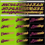 Custom Black Neon Green-Pink Gradient Fashion Performance T-Shirt