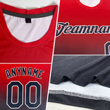 Custom Thunder Blue Red-Black Gradient Fashion Performance T-Shirt