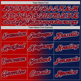 Custom Navy Red-White Gradient Fashion Performance T-Shirt