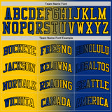 Custom Royal Yellow-Black Authentic Gradient Fashion Basketball Jersey