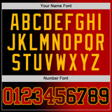 Custom Black Red-Gold Authentic Gradient Fashion Basketball Jersey