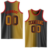 Custom Black Old Gold-Red Authentic Gradient Fashion Basketball Jersey