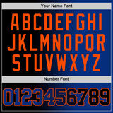 Custom Black Royal-Orange Authentic Gradient Fashion Basketball Jersey