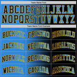 Custom Black Powder Blue-Gold Authentic Gradient Fashion Basketball Jersey
