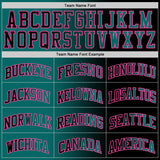 Custom Black Teal-Pink Authentic Gradient Fashion Basketball Jersey