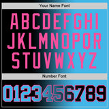 Custom Black Sky Blue-Pink Authentic Gradient Fashion Basketball Jersey